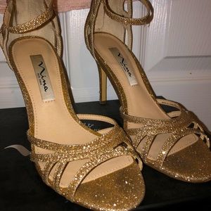 Gold glitter Heels